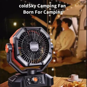 Camping Fan with 4 LED Lantern 8 Speeds